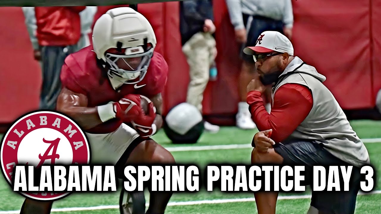 Alabama Spring Practice - Day 3 Indoors - QB's, RBs Highlight