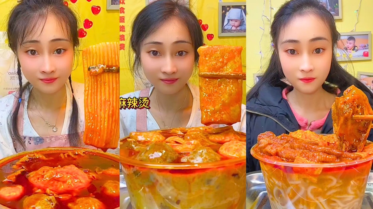 Fiery Mala Soup Mukbang With Fish Balls and Tofu Sheets
