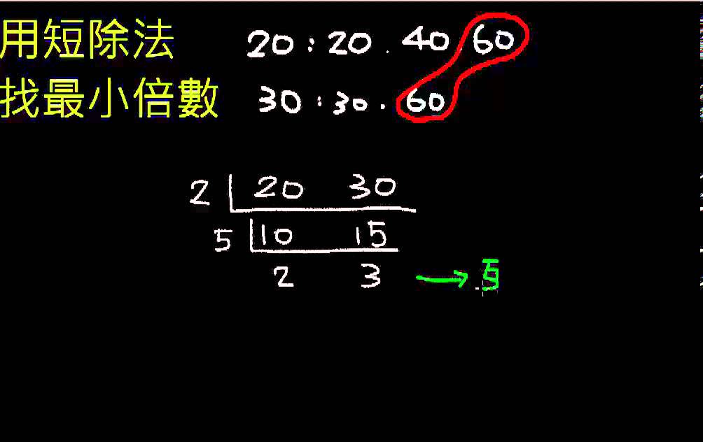 用短除法找最小公倍數