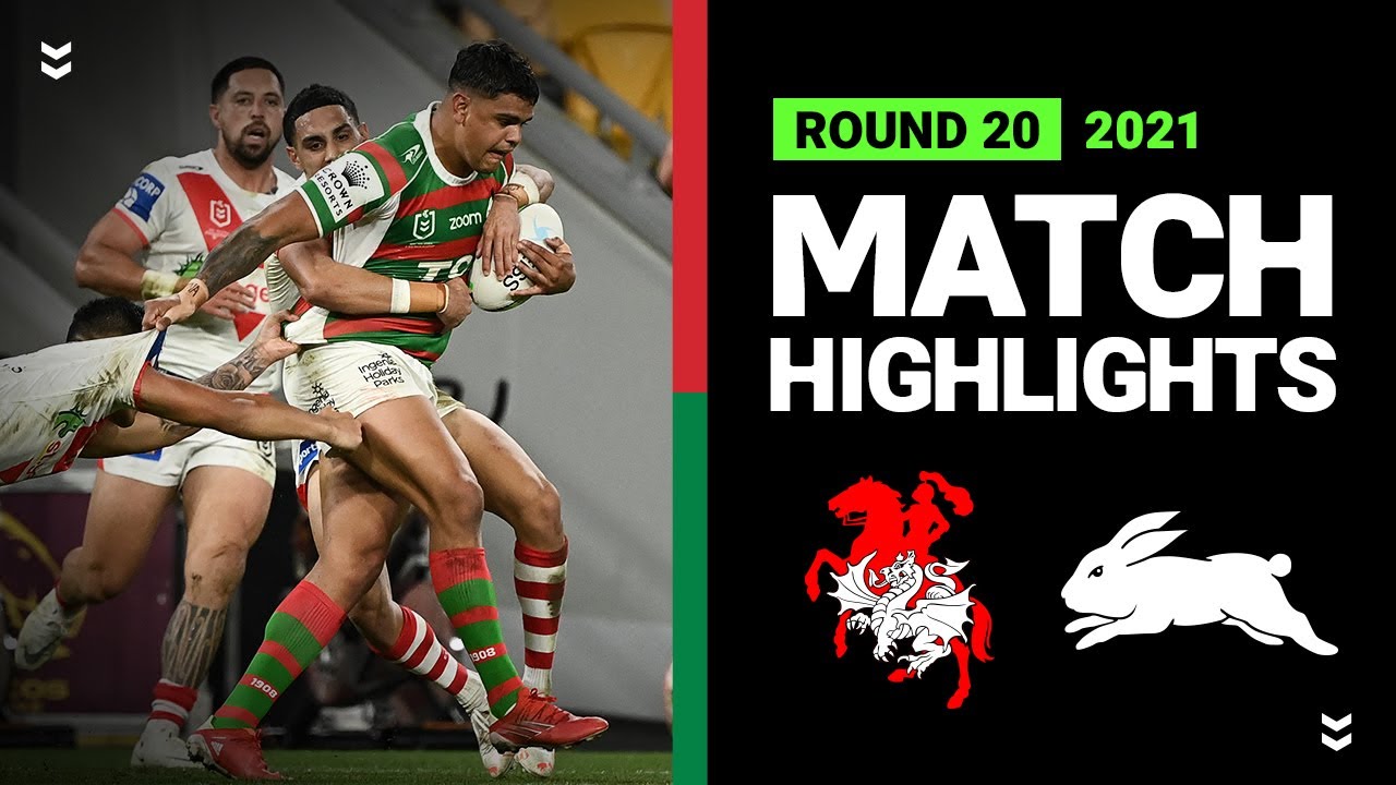 NRL Highlights | Dragons v Rabbitohs Match Highlights | Round 20, 2021 | Telstra Premiership | NRL