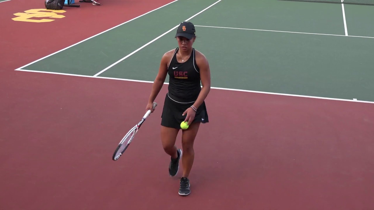 02 28 2020 Cayetano (USC) Vs #8 Forbes (UCLA) women's tennis #2 singles