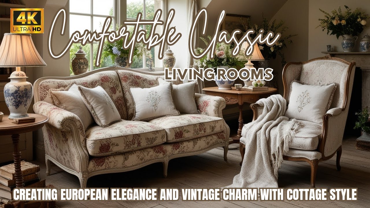 European Elegance Meets Cottage Charm: Designing Cozy Living Rooms with Classic and Vintage Styles