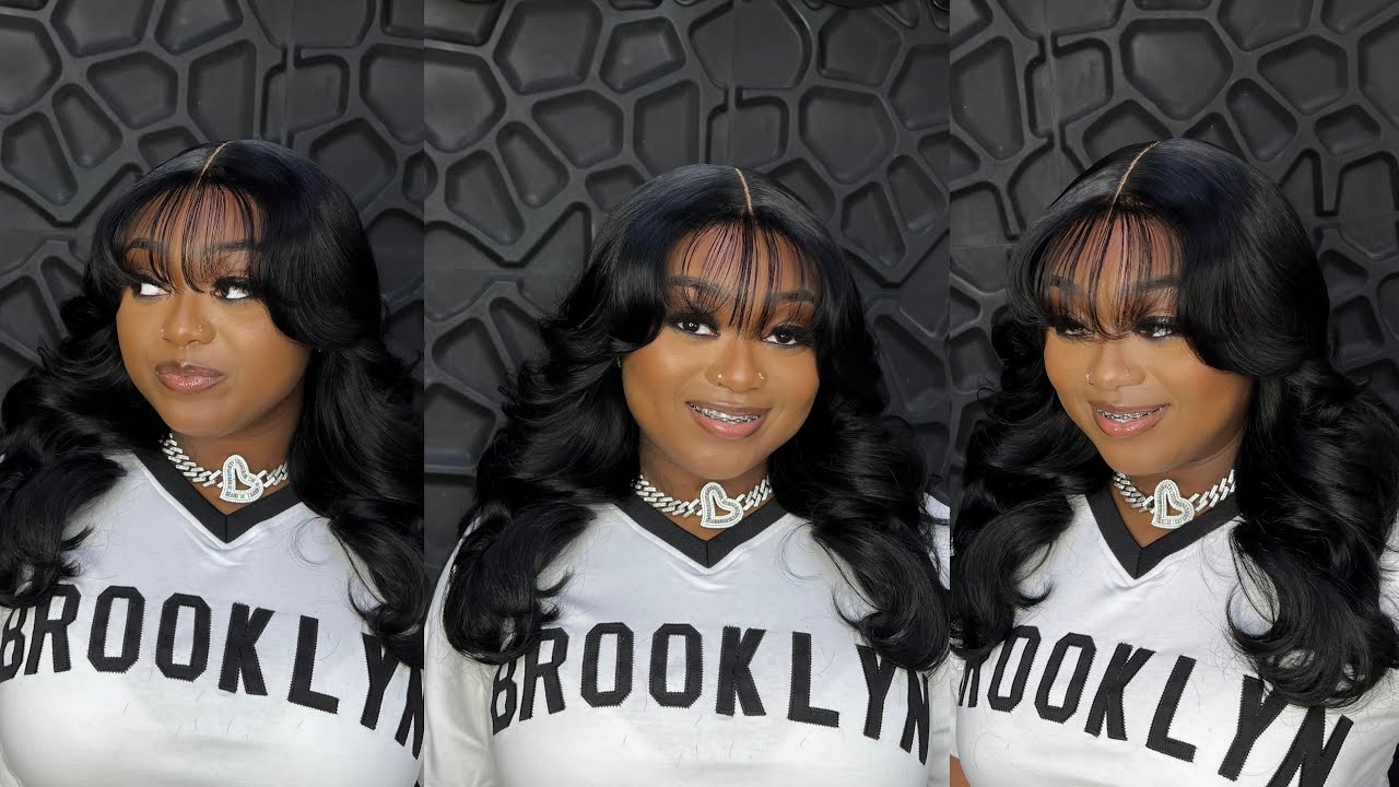 CURTAIN BANGS ON A 5X5 GLUE-LESS CLOSURE INSTALL | UNice Hair