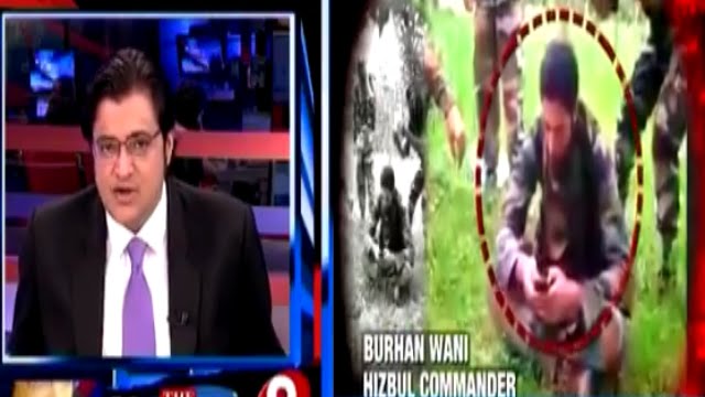 Arnab Goswami on Burhan Wani & Kashmir
