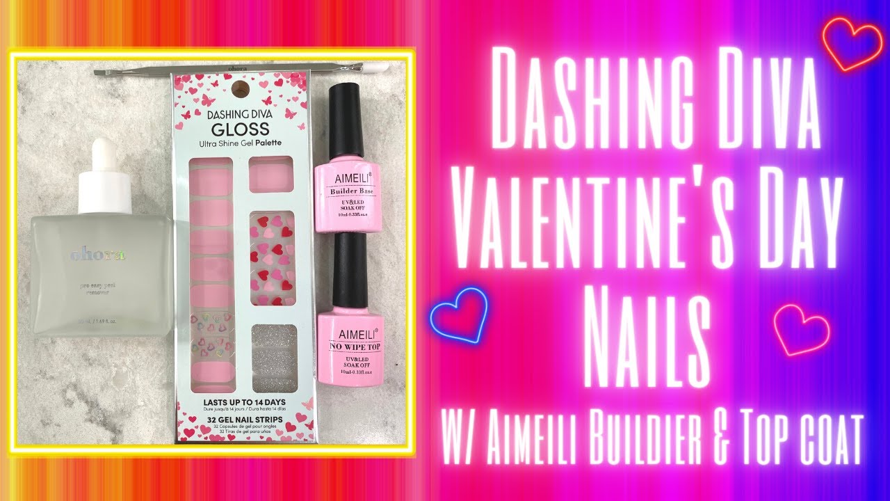 Dashing Diva First Blush и верхнее покрытие Aimeili | Маникюр ко Дню святого Валентина | Средство...