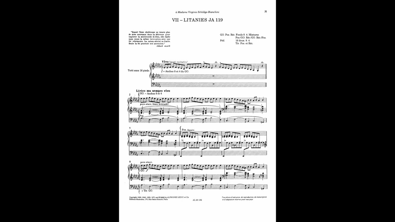 Litanies by Jehan Alain JA119 played by John Bladen #pipeorgan #pipeorganmusic