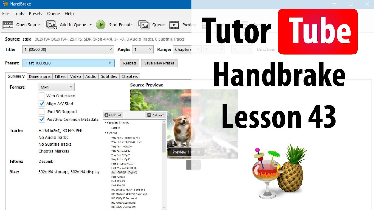 Handbrake - Lesson 43 - Advanced Preferences