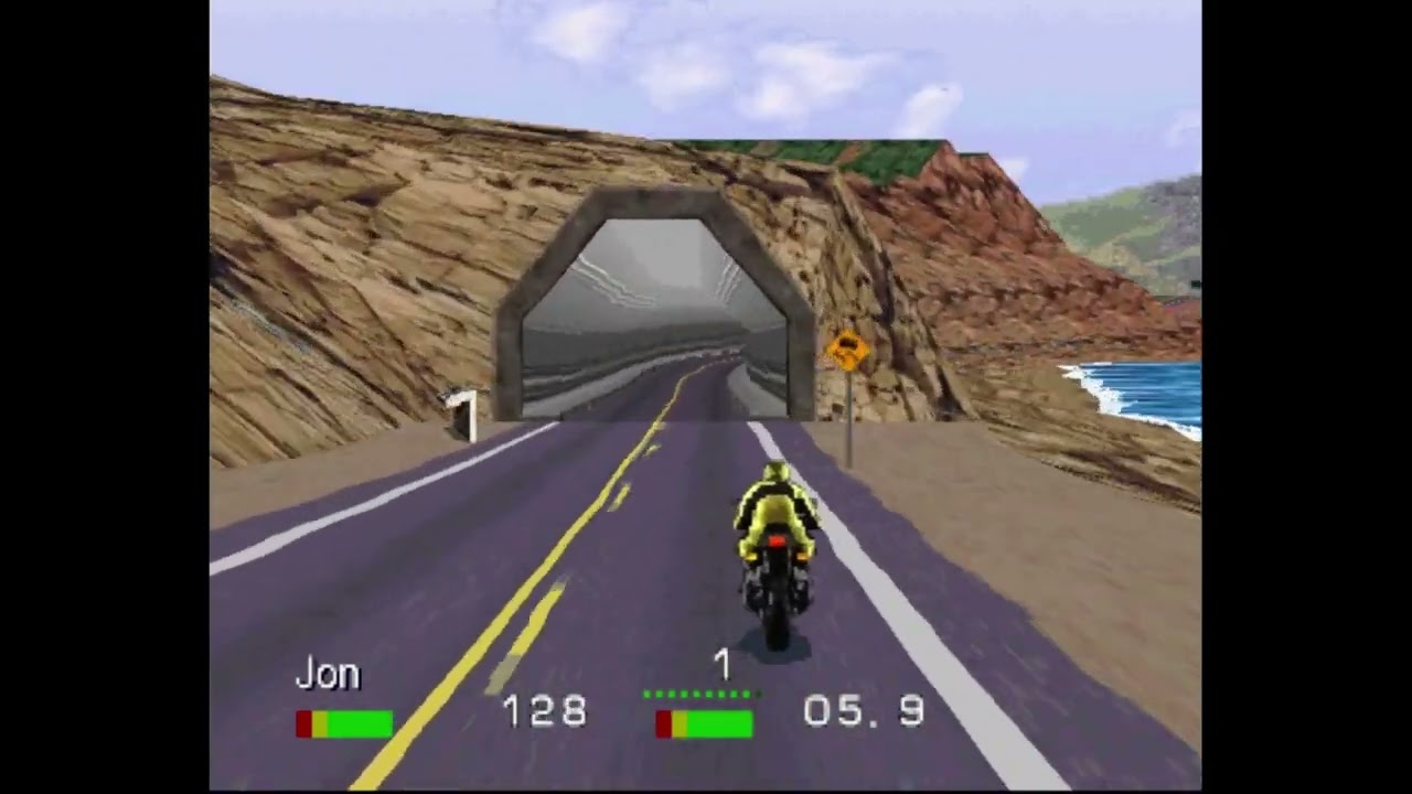 Road Rash (PS1) - Pacific Highway (Level 5) - Deadly Curves, Cliffs & Crashes