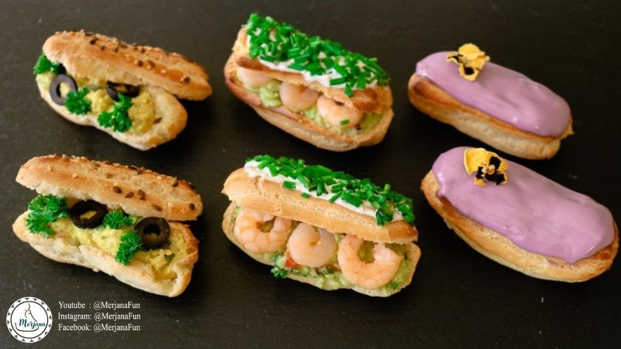 مملحات 2020: إكلير برستيج مالح بثلاث حشوات | Savoury eclairs with different fillings