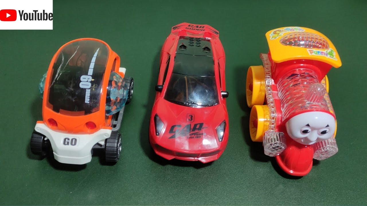 Most Beautiful unboxing and testing!! 09 Future car, Loco train VS 360&deg;Rotate Stunt car!!