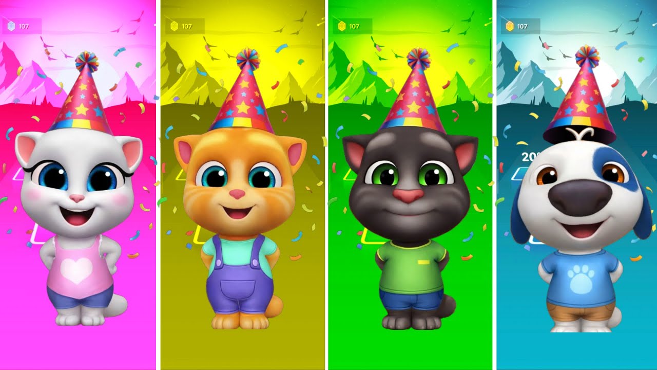 Talking Tom Friends 🎉Birthday Party | Tiles Hop 🎶  Coffin Dance Song Cover