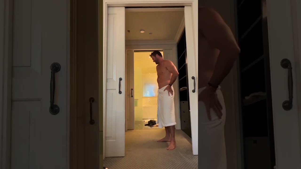 Chris Hemsworth being scared by friend Aaron