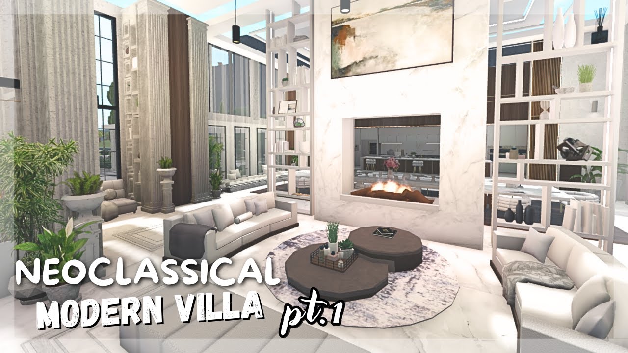BLOXBURG || Neoclassical Modern Mansion || Interior speedbuild PT.1