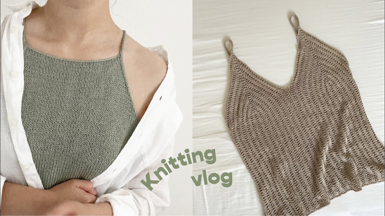 Knitting vlog. 뜨개로그 ep11. 나도했다 여름뜨개! 쁘띠니트 오드리탑 & 마이페이보릿띵스니트웨어 캐미솔 no.4 / 산네스간 틴 리네 / 니팅포올리브 퓨어실크