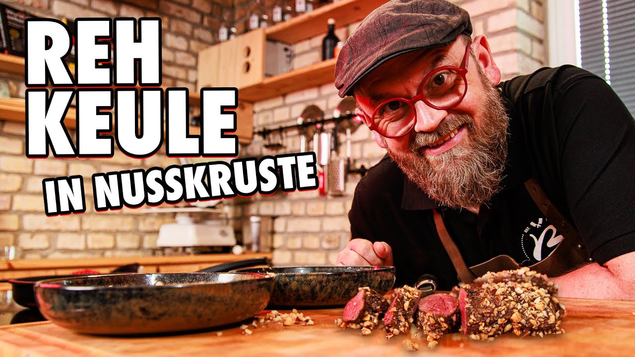 Rehkeule zerlegen und mit Nusskruste zubereiten!
