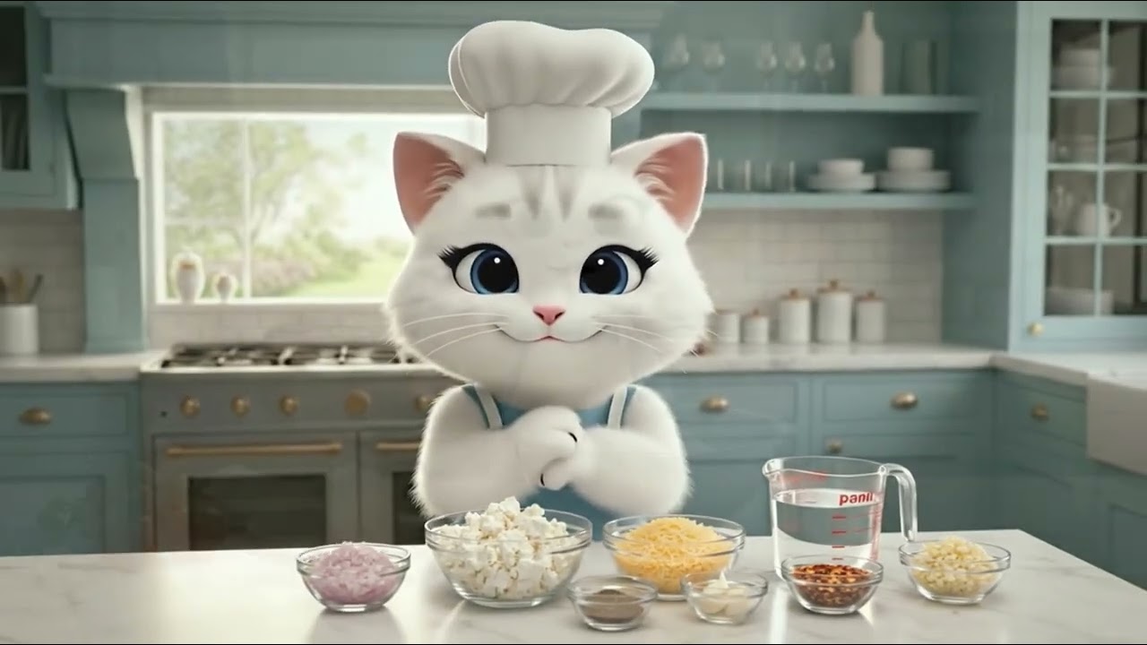 Cute Cat Mimi Makes Paneer Cheese Momos 🥟🧀😺 