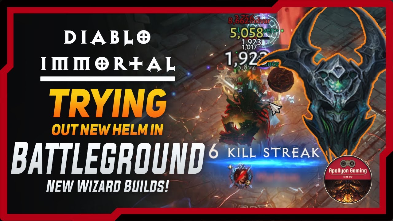 Trying Out The New Helm In PVP Battleground - New Wizard Builds In Testing - Diablo Immortal