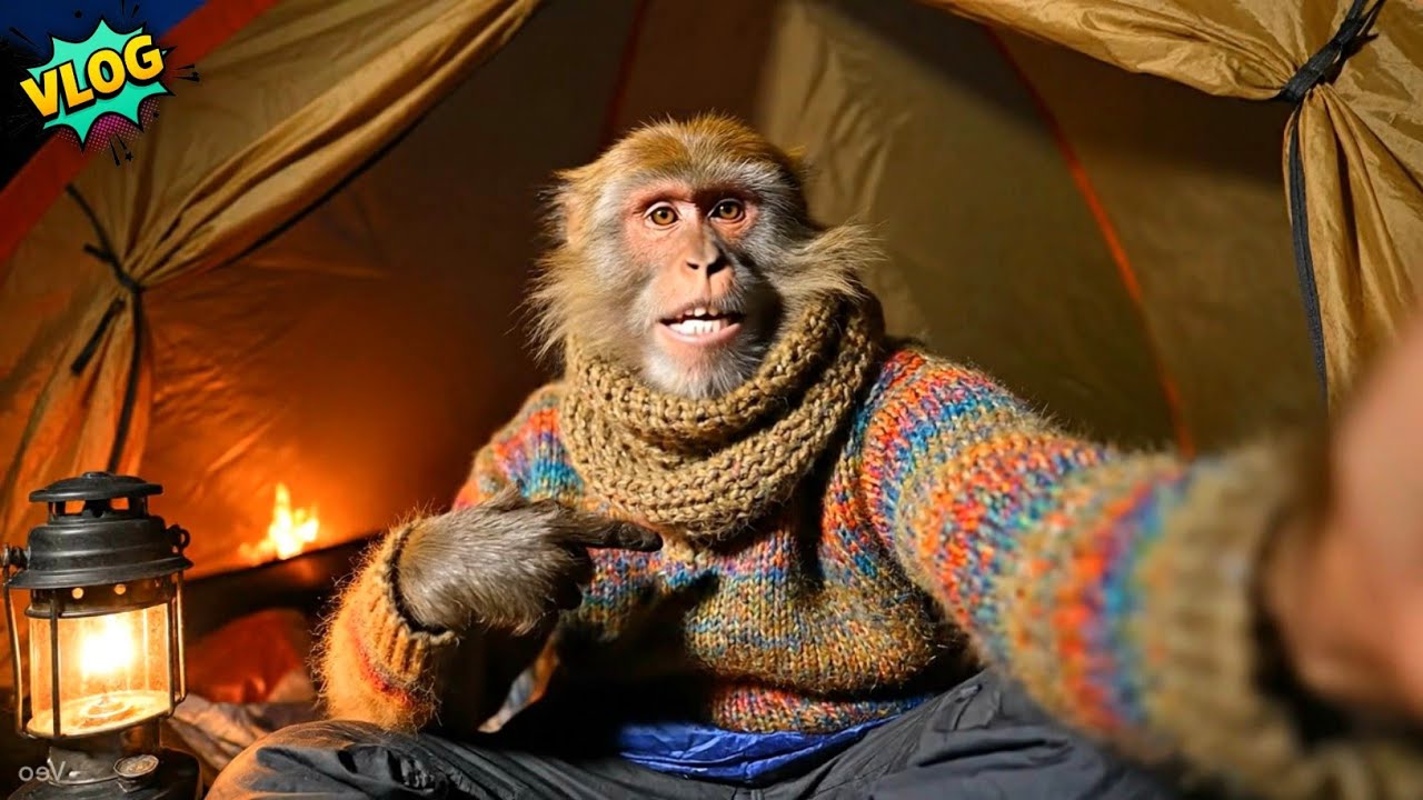 यह बंदर किसी इंसान से कम नहीं 😱 | Bander Ka Mountain Camping Vlog 😍 | AI Monkey Vlog Video
