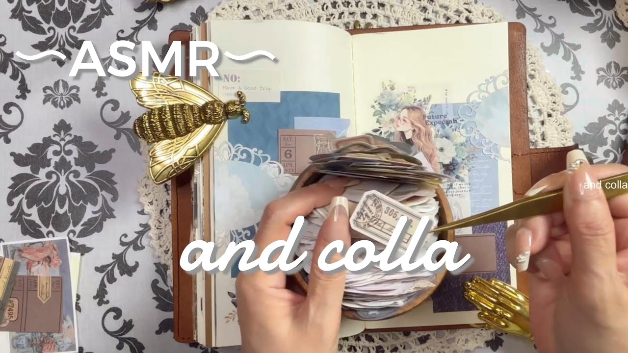 【ASMR】大きい人物ステッカーでコラージュ 