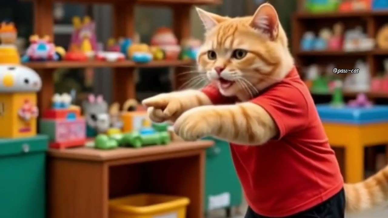 Kucing gendut lucu menangkap penjahat di pasar#kucingviral #kucinglucu #kucingorange  #CatAnimation