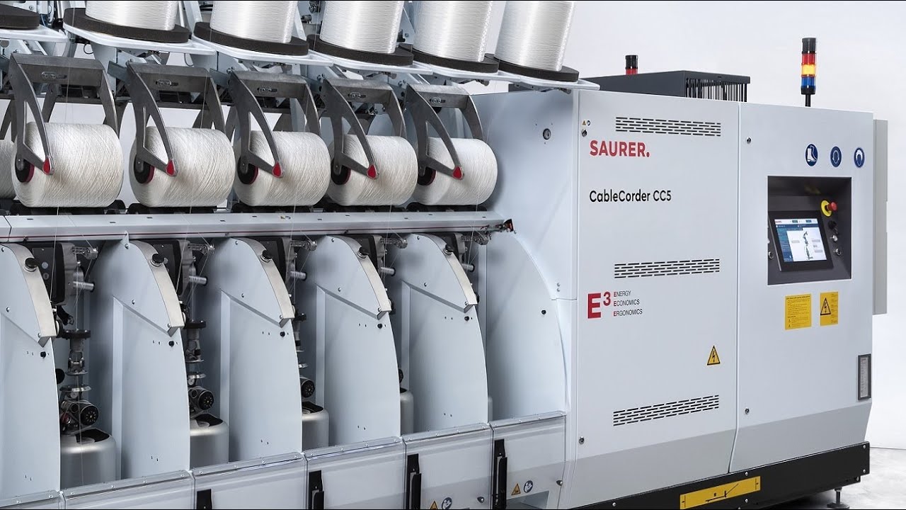 Saurer CableCorder CC5 direct cabling machine for tire cord and industrial yarns