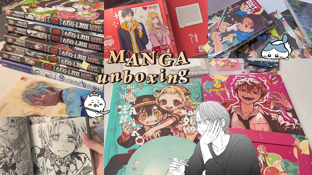 🌊MANGA UNBOXING 🌊|| ✨Hanako-kun, Demon slayer, Yamada to lv999…|| imoter🦦