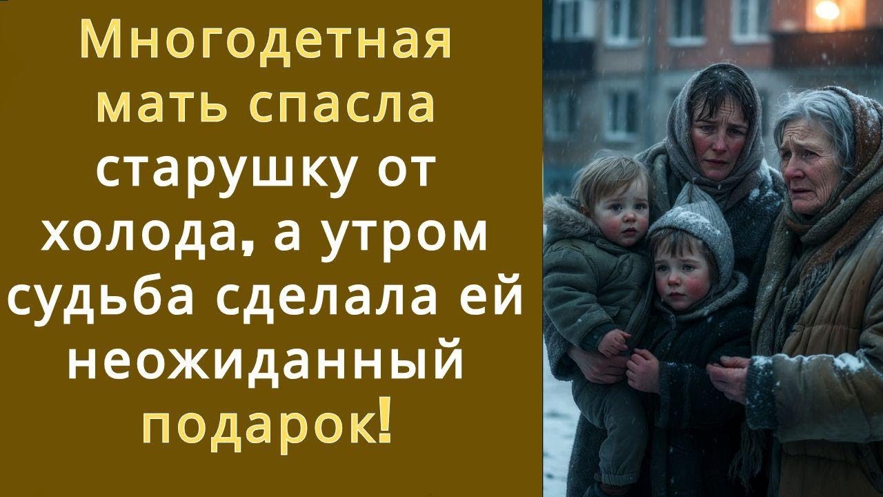 Многодетная мать спасла старушку от холода, а утром судьба сделала ей неожиданный подарок!