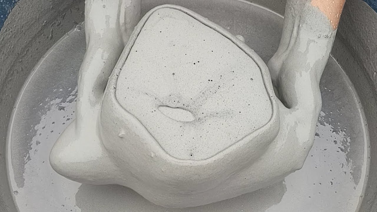 ASMR Very Soft Dusty 😍✨ Pure Cement Smoothy 😴 Chunks dipping Crumble on Lots Of Water 🌊💦🌀🌀💦