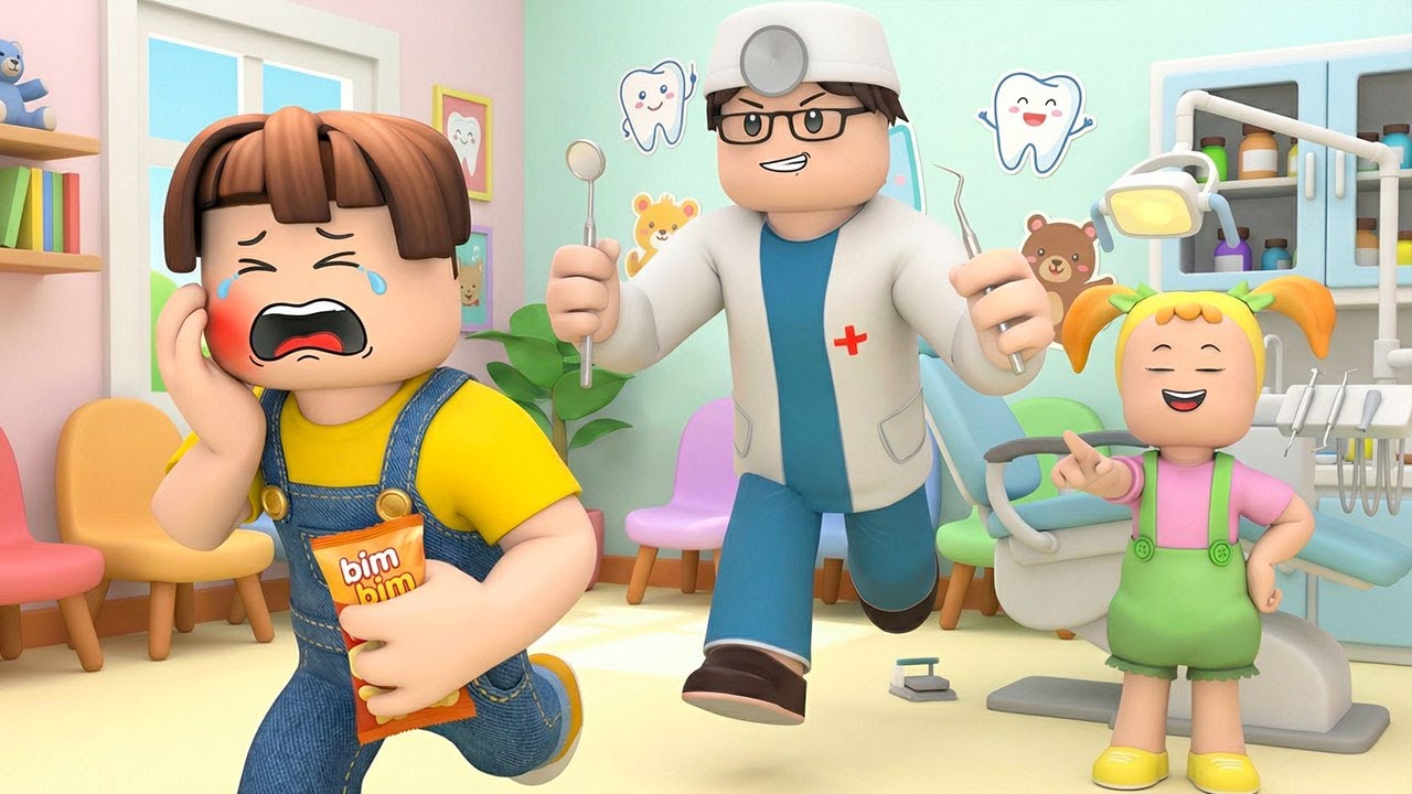 ROBLOX Brookhaven 🏡RP - FUNNY MOMENTS: Dentist Check Up - Protect Your Teeth - Roblox Animation