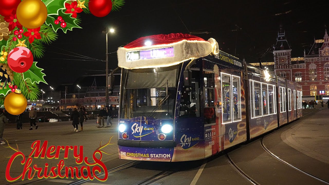Dutch 🎄 Santa Claus 🎅 (Sinterklaas) Tram in Amsterdam
