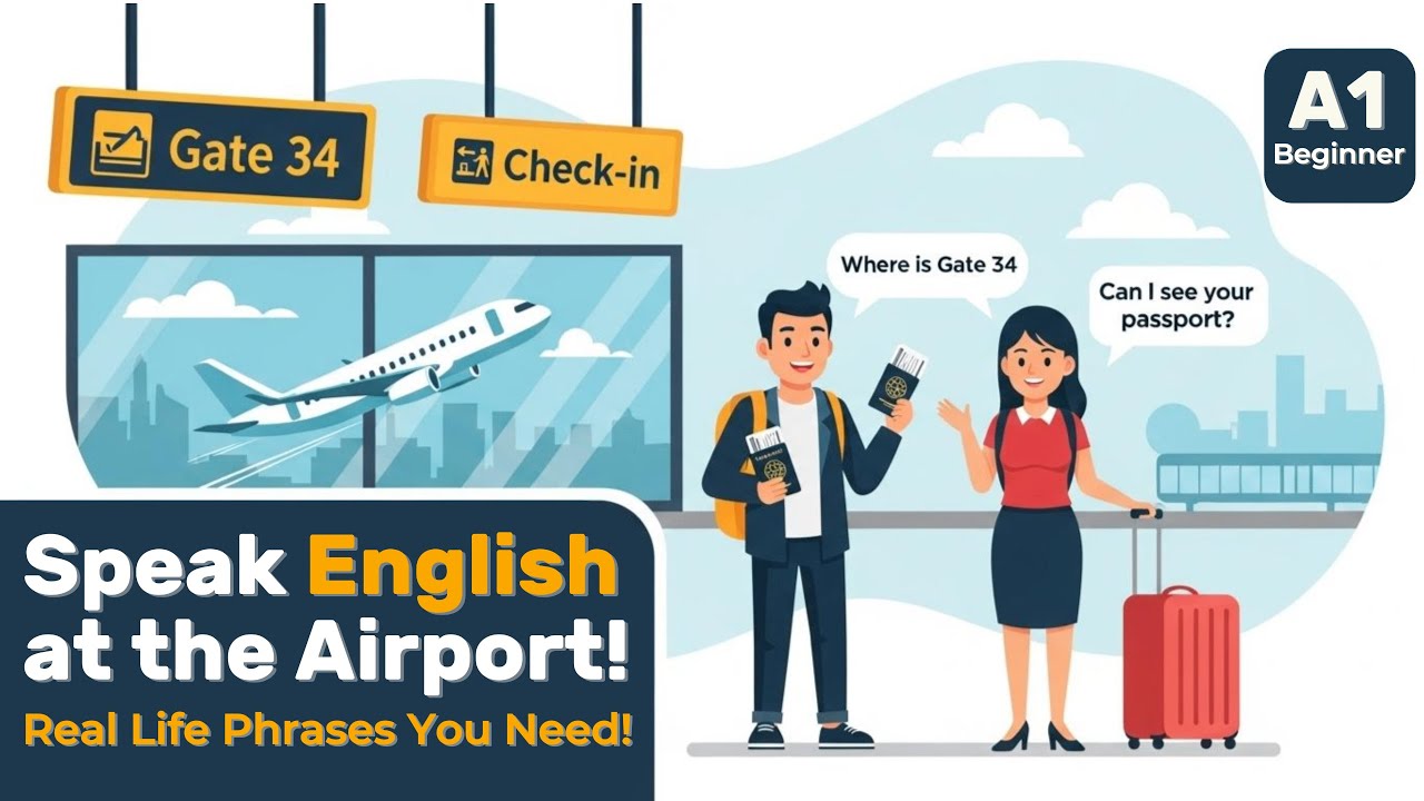 English in Daily Life – Speaking at the Airport | Real English Conversation for Beginners