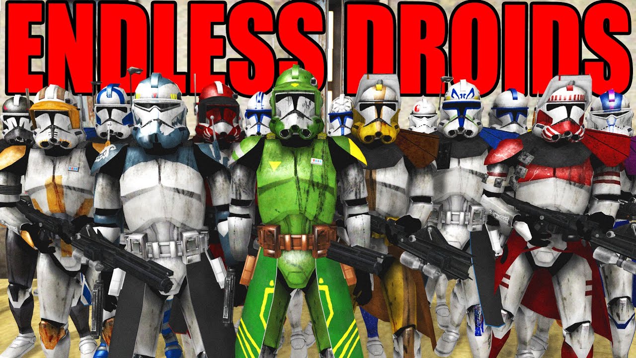 All CLONE COMMANDERS vs Endless Droid Army!? - Men of War: Star Wars Mod