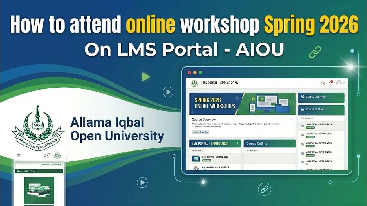 How To Attend Workshop 2026 | Online Workshop Through LMS Portal | Semester Spring 2026 | The AIOU