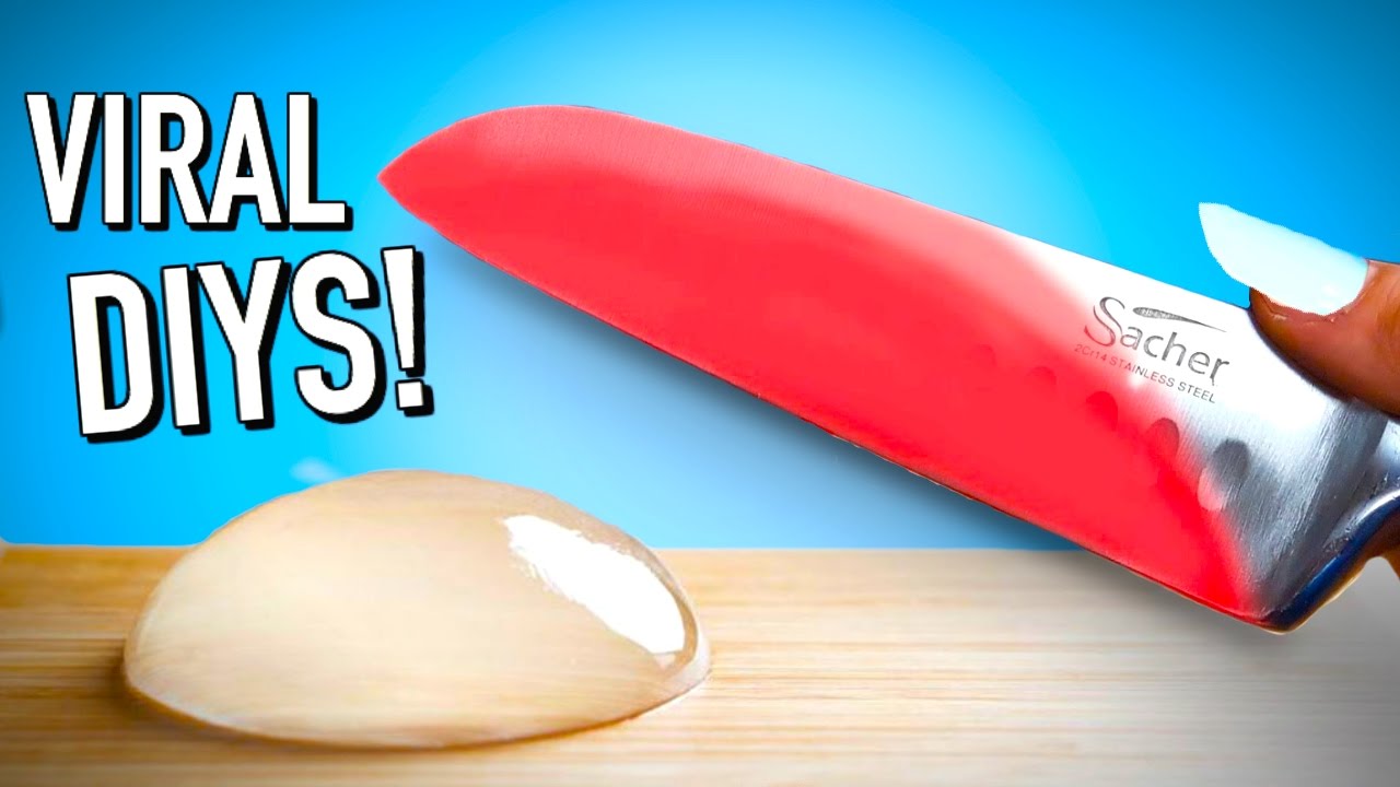 EXPERIMENT Glowing 1000 degree knife vs raindrop cake! Weird viral DIYs tested!