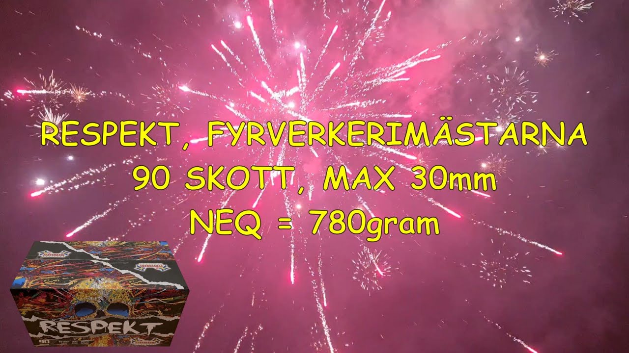 Provskjutning fyrverkeritårta Respekt från Fyrverkeri Mästarna // Battery Respekt