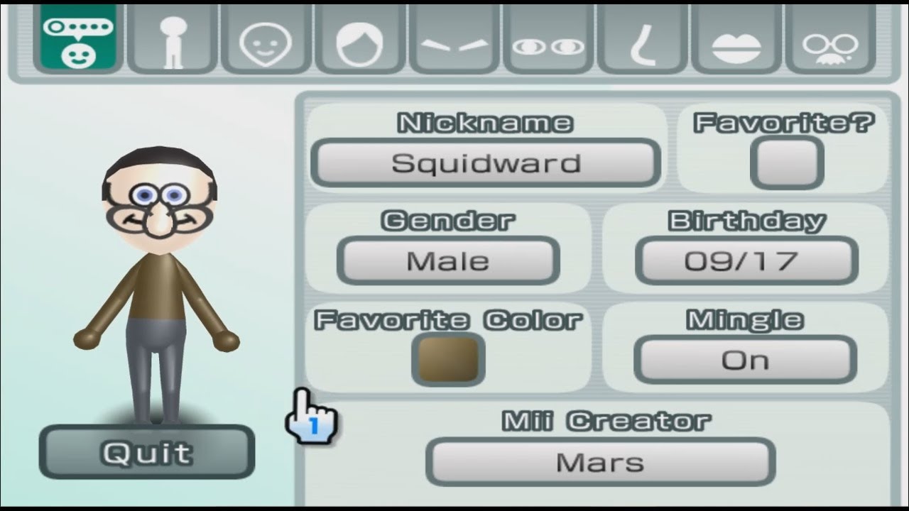 Squidward Tentacles - Spongebob Squarepants - Mii 282