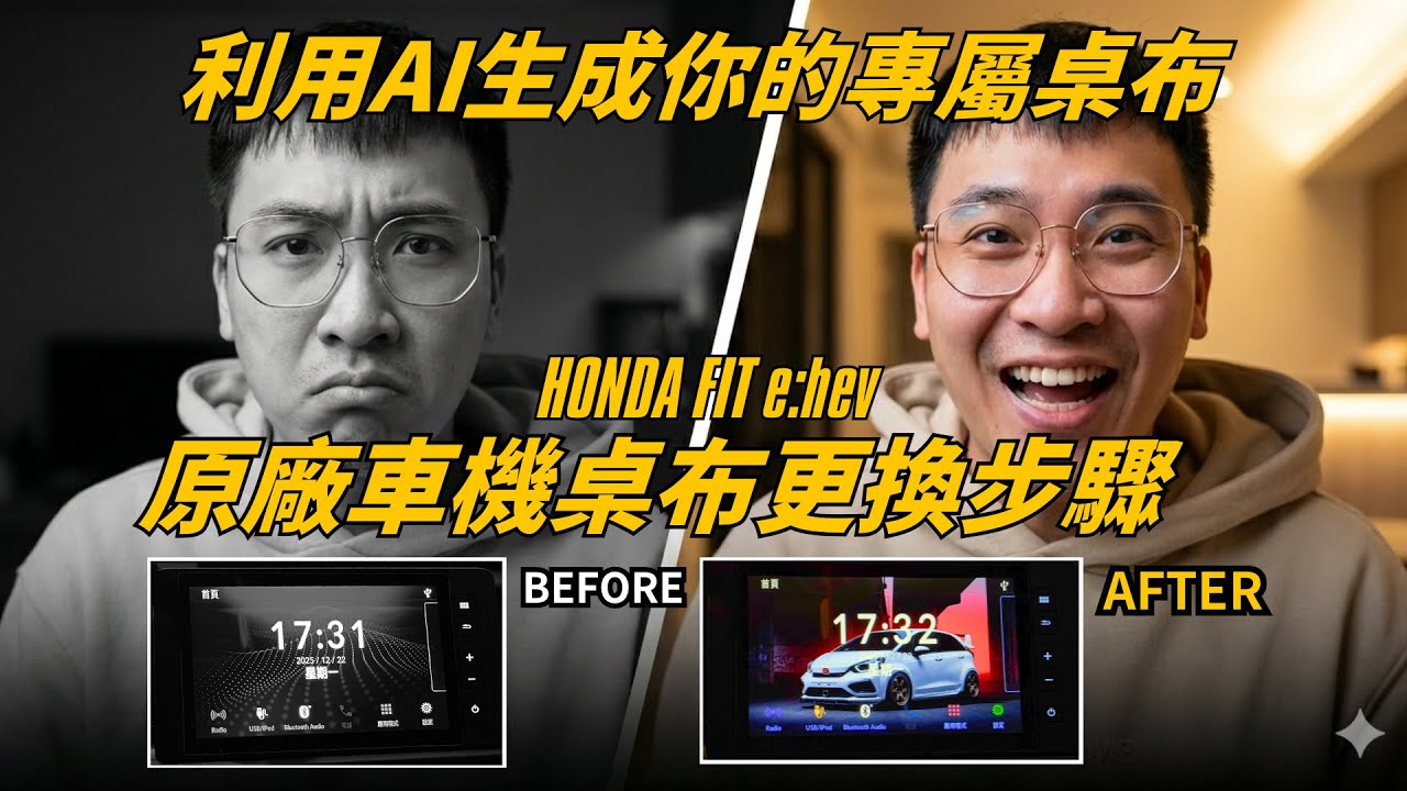 質感暴增！我用AI幫HondaFit 換了這張桌布｜3分鐘用 AI 生成＋無腦調整解析度｜羅伊不姓羅 BealiveRoy