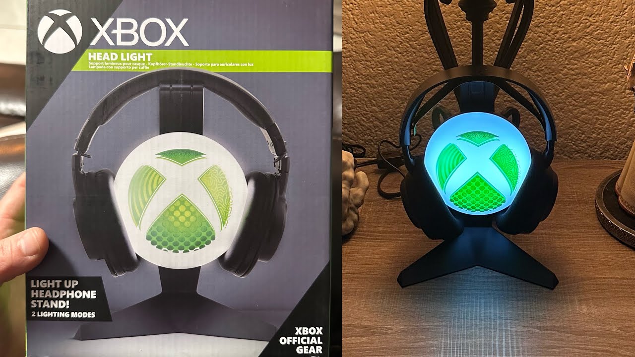 BASE DE SOPORTE 🟢XBOX PARA AURICULARES CON LÁMPARA