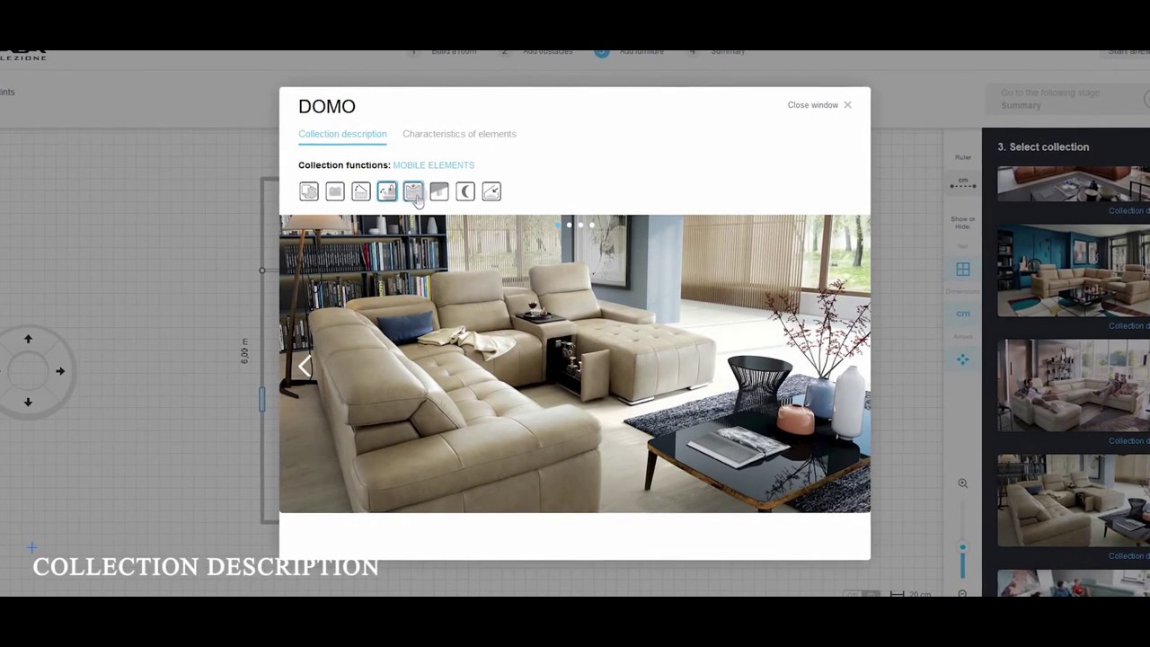 Gala Collezione Inspires - how to use 2D modular furniture creator