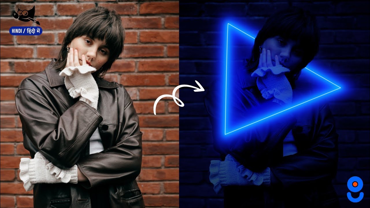NEON effect - GIMP in HINDI tutorial
