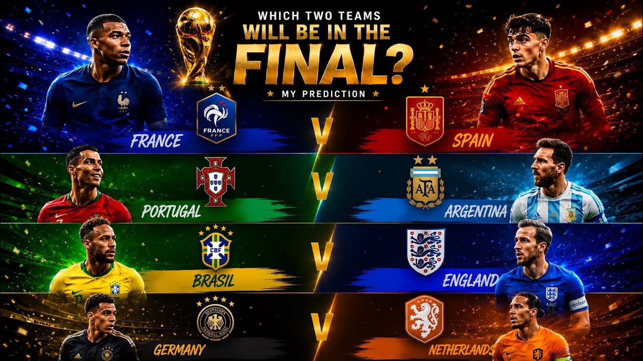 Pick 1 pair of teams for the FIFA World Cup 2026 Final. prediction before starting of the world cup.