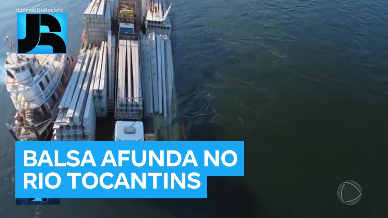 Balsa que transportava postes de concreto afunda no rio Tocantins, no Pará