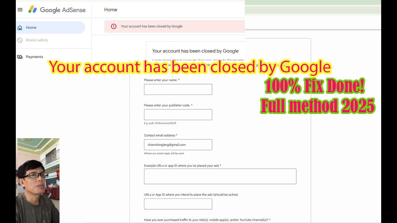 Your account has been closed by Google/Fix policy issues AdSenseaccount disabled for invalid traffic