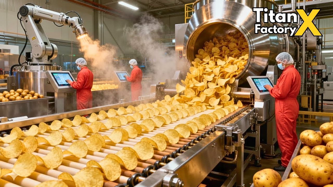 Inside Titan Potato-Chip Factory: How Potatoes Become Perfect Crispy Snacks (Full Process)