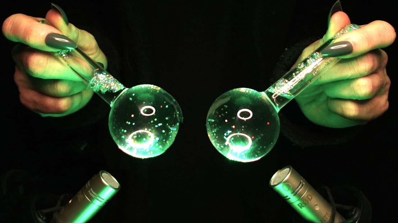 ASMR Water Sounds with Green Water Globes