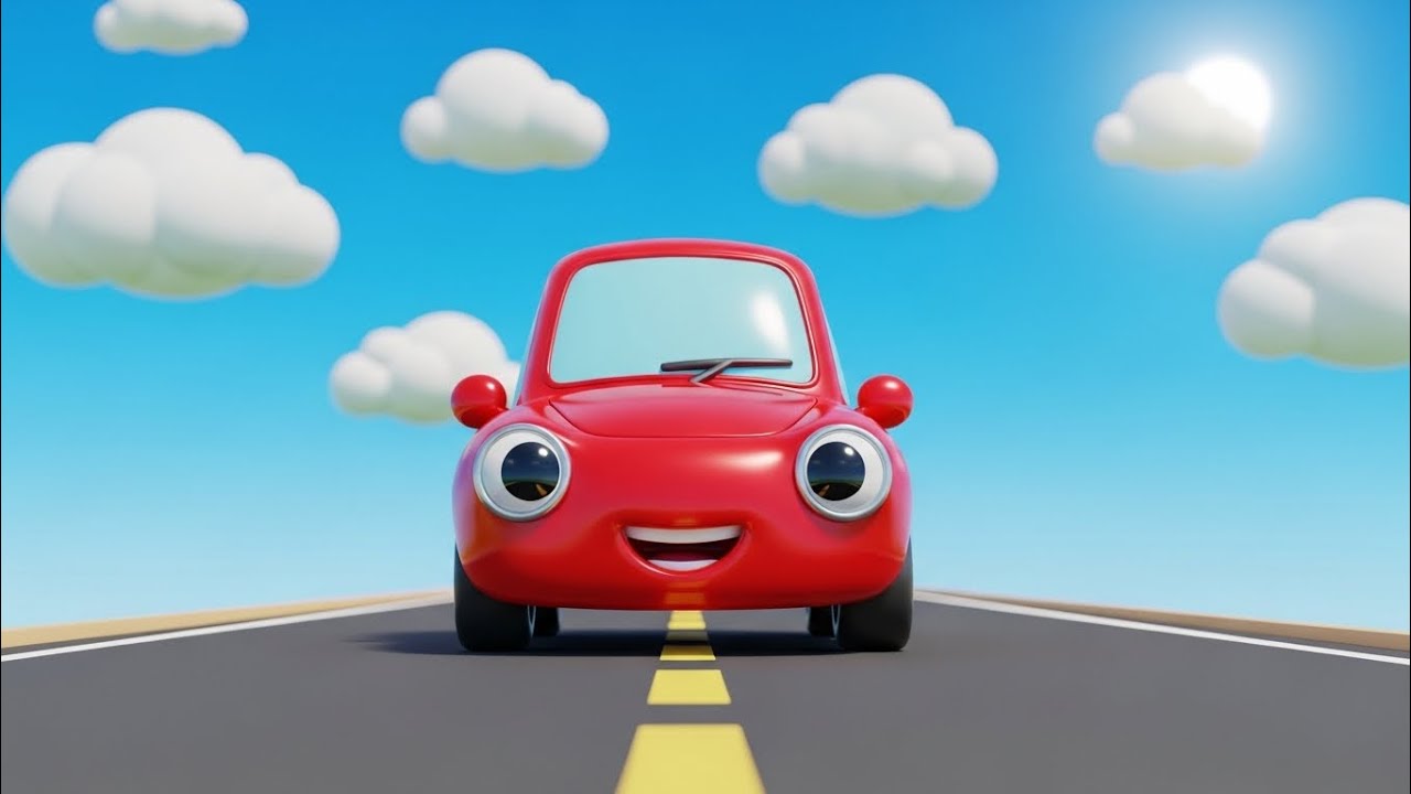 Little Red Car 🚗🎶 | Fun Kids Car Song & Nursery Rhyme