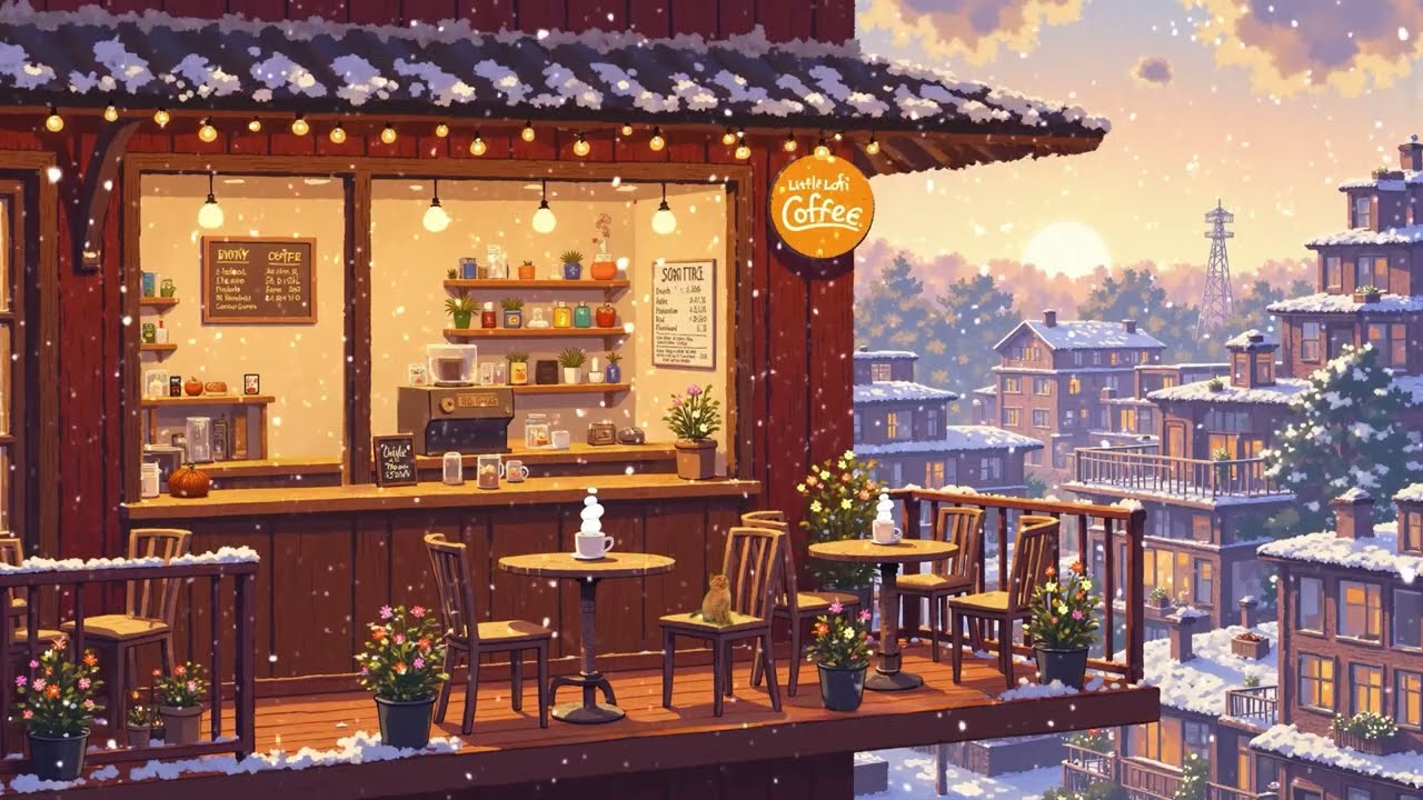 Warm Lights Winter Café ❄️ Cozy Lo-Fi Hip Hop Beats for Relax, Chill & Everyday Moments | 24/7