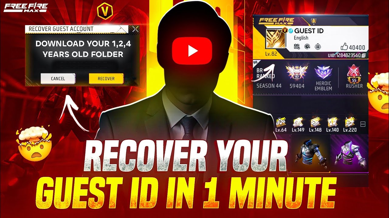 Recover Your 🥳 Guest And Main ID in 1 Minute |Garena Free Fire 🔥