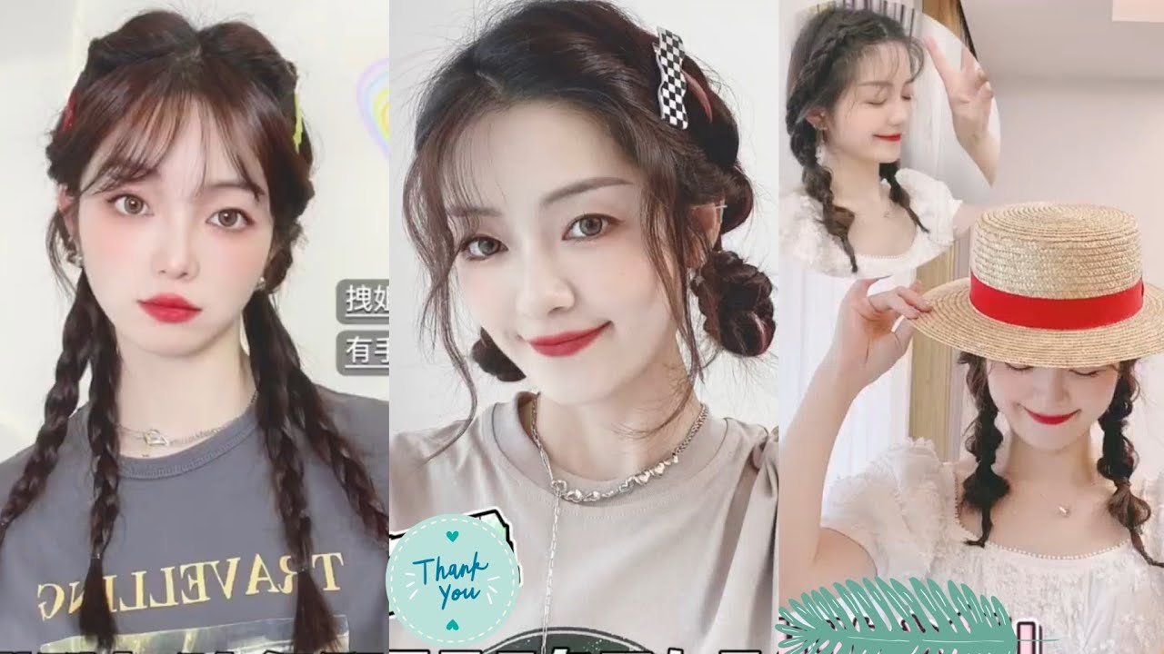 Quick & Easy Korean Style for Girls🍭Cute Hairstyle Tutorial 🍭