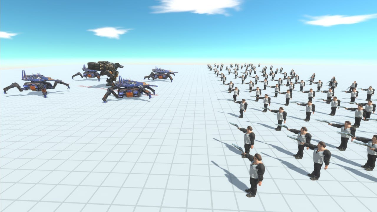 B O S S and S P I D E R vs  ARBS Animal's Modern Humans Team  Revolt Battle Simulator